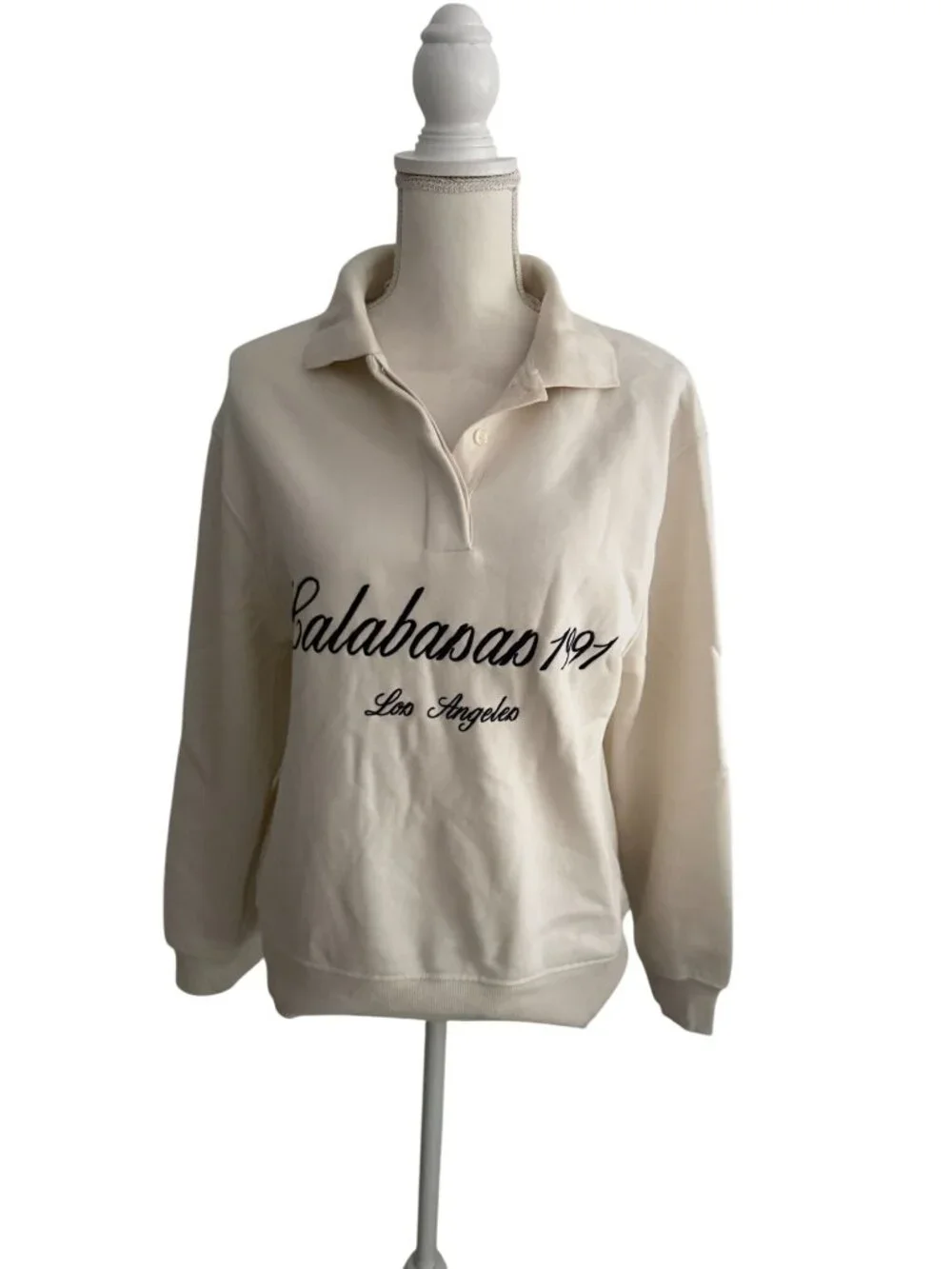 ZARA Cream Calabasas Retro Sweatshirt Size Small NEW NWOT